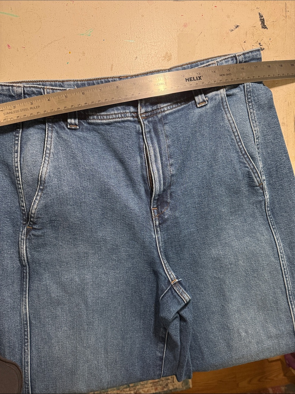 High rise trouser Jeans in Classic Blue Denim - Picture 4 of 8